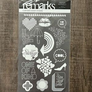 💞 New Remarks White & Clear Scrapbooking Accent Stickers